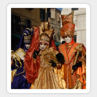 Carnival Goers in Costume, Venice Sticker